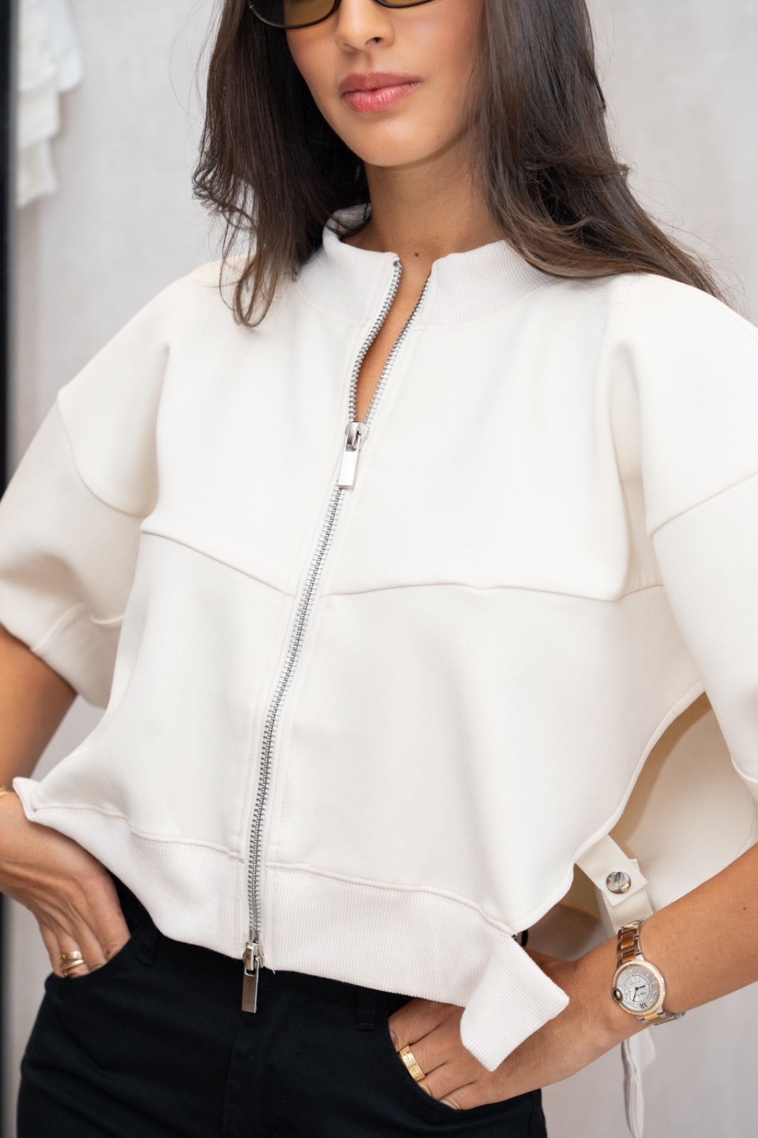 Jersey Puff Sleeve Jacket