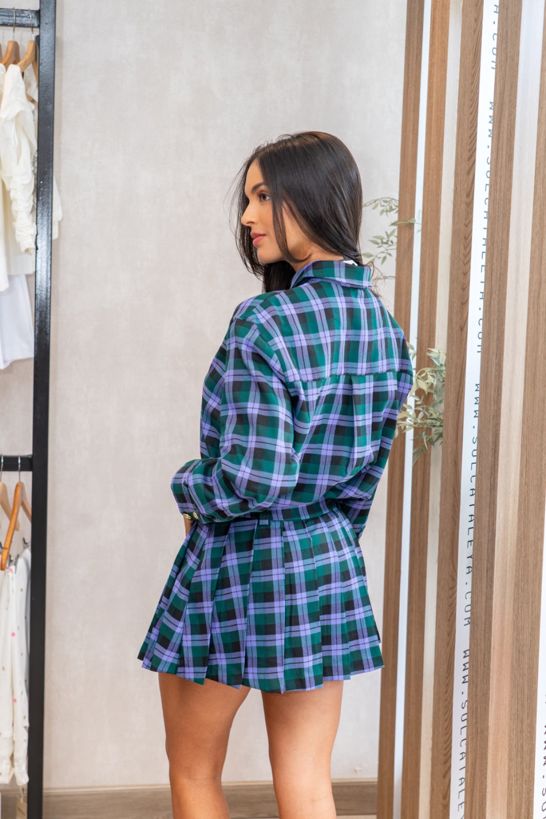 Tartan Lilac Set