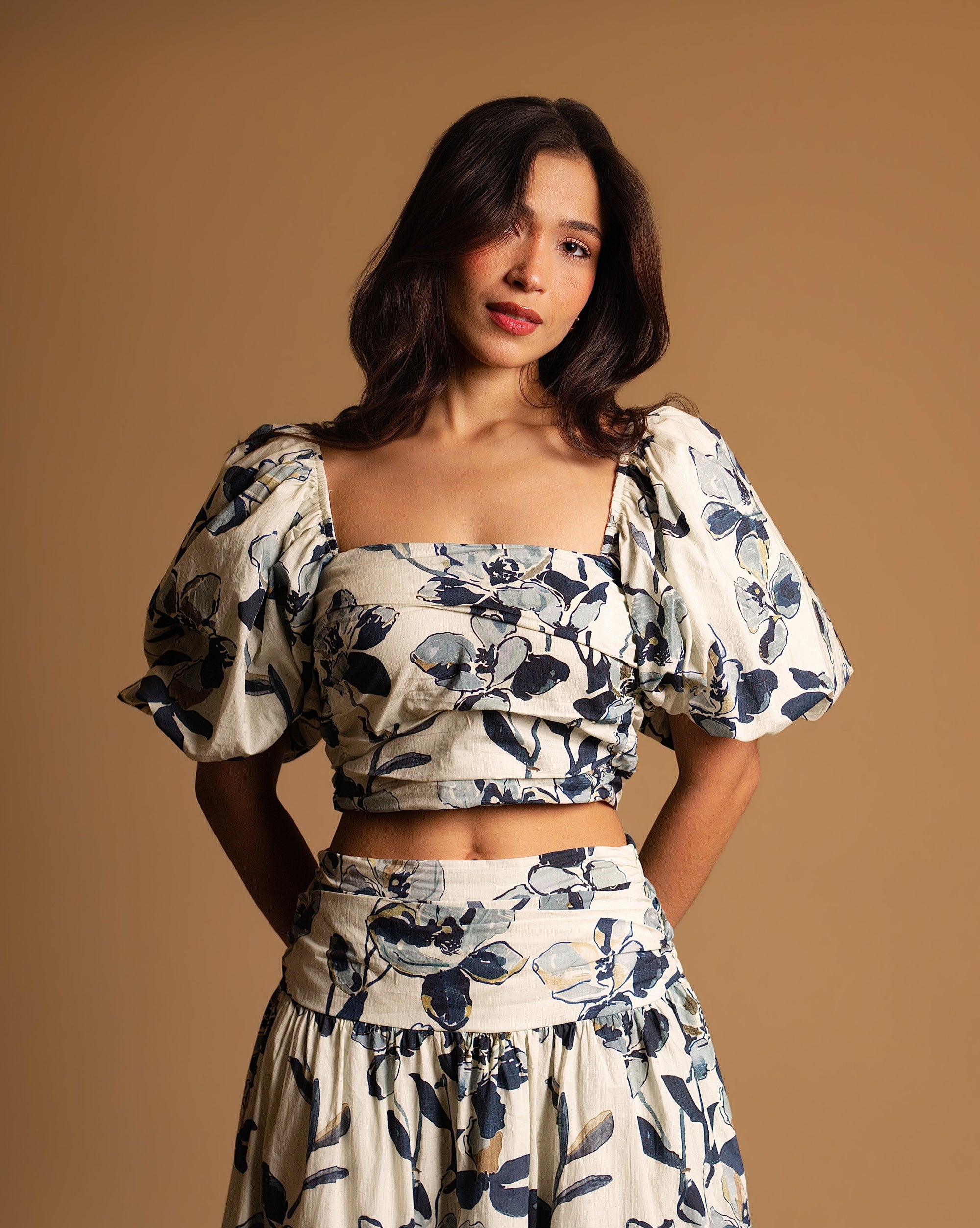 Printed shirred set