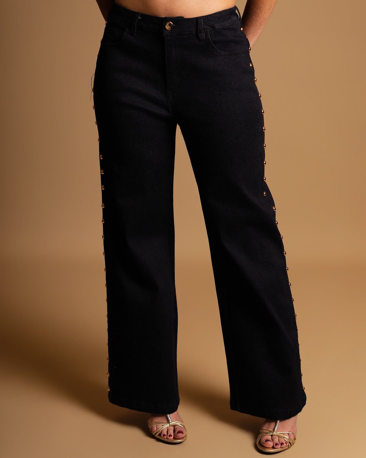 Studded side denim set