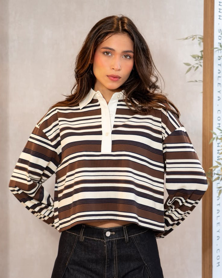 Crop Stripe Sweater