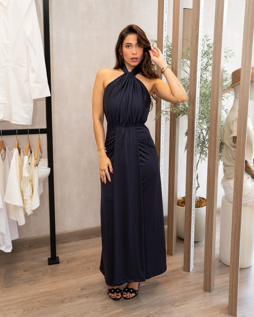 Draped Halter Dress