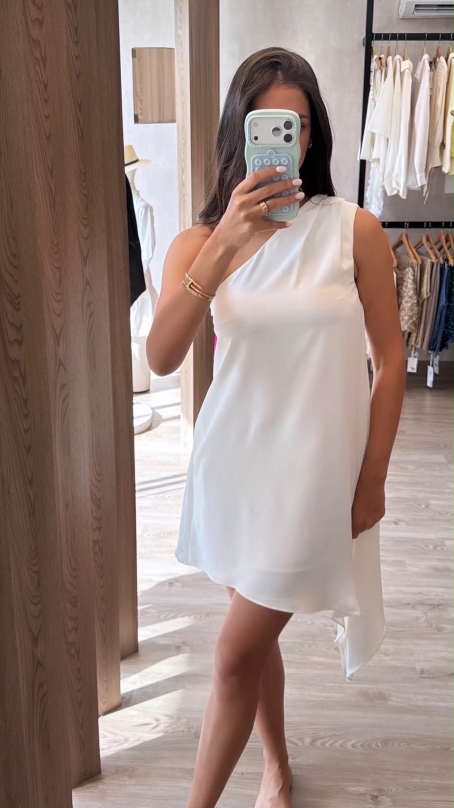 Celina Asymmetrical White Dress