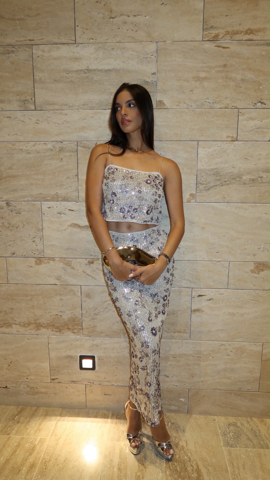 Silver Sequin Flower Set