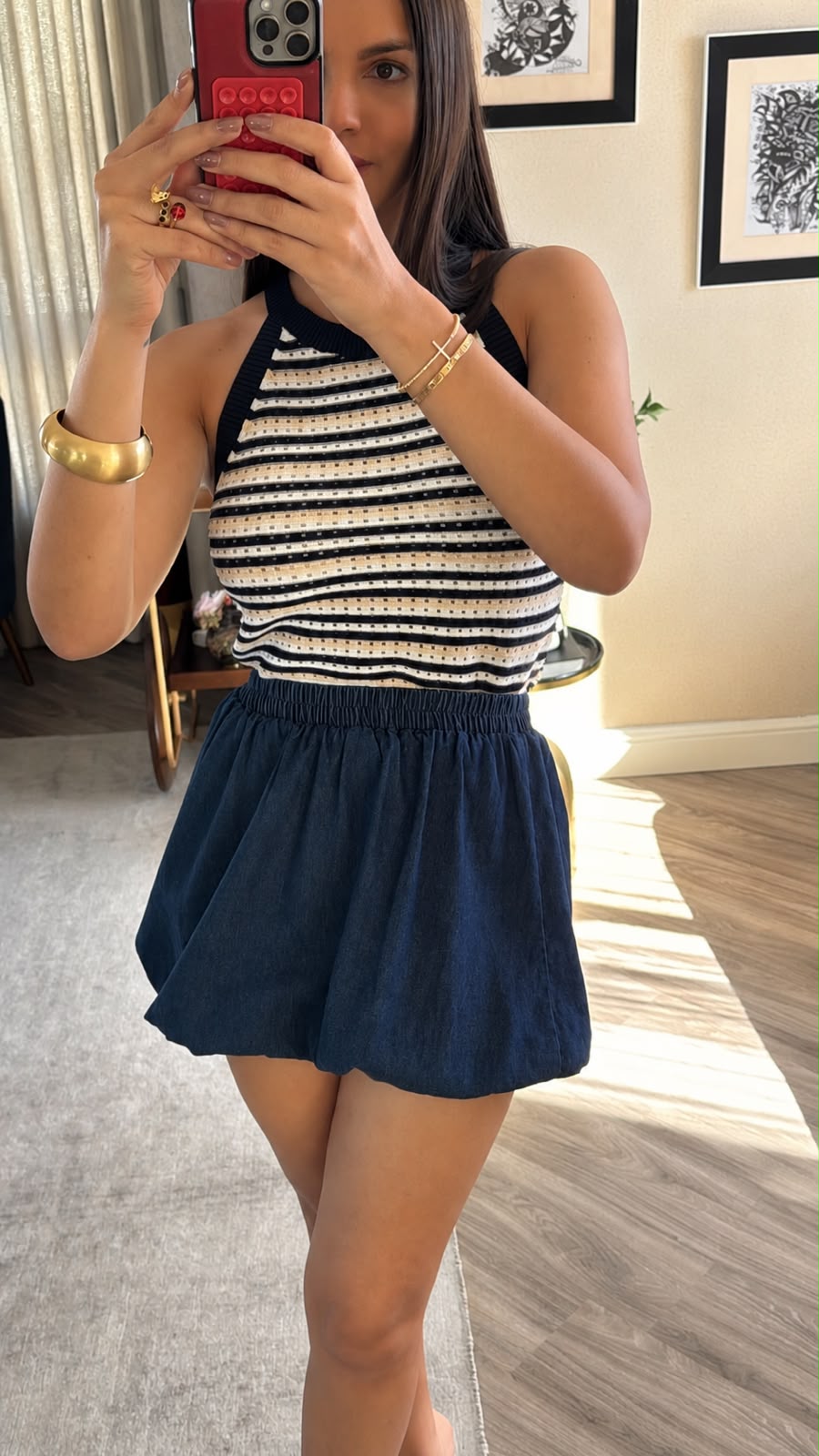 Denim Bubble Skirt