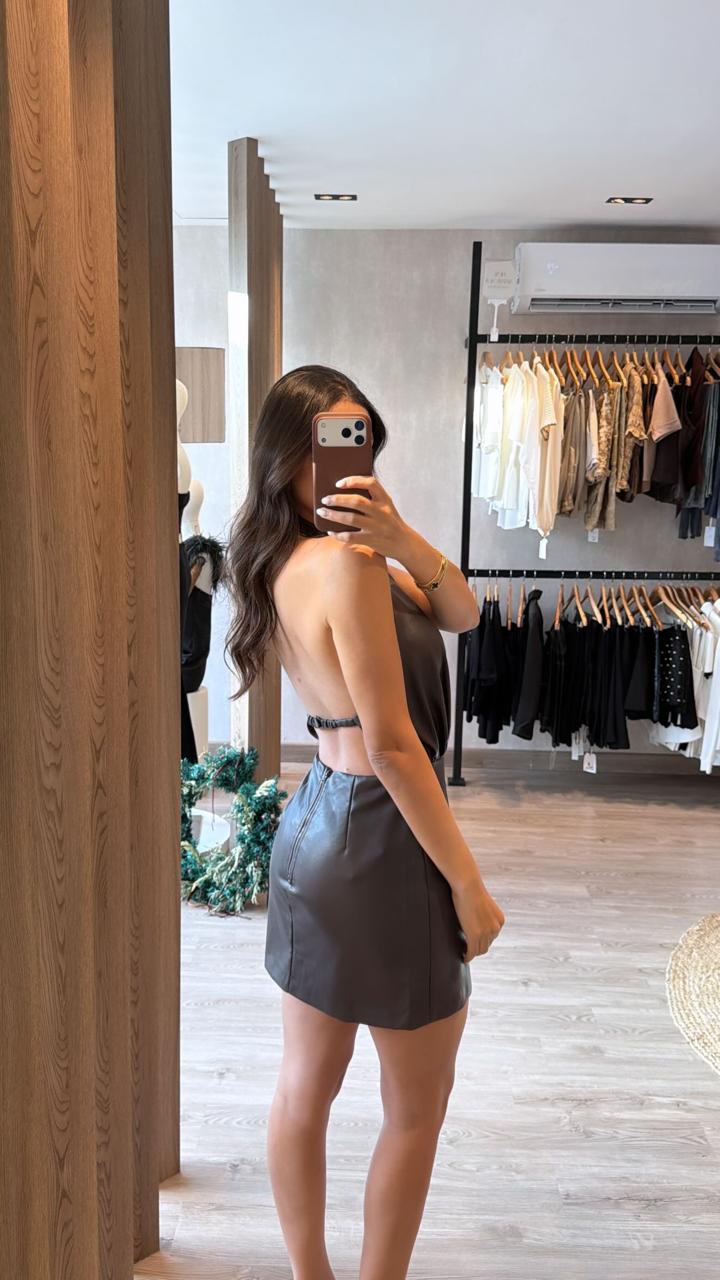 Dark Brown Mini Dress