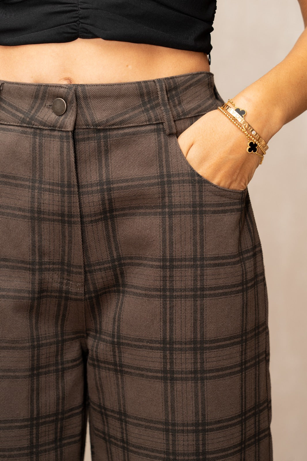 Tartan Denim Pants