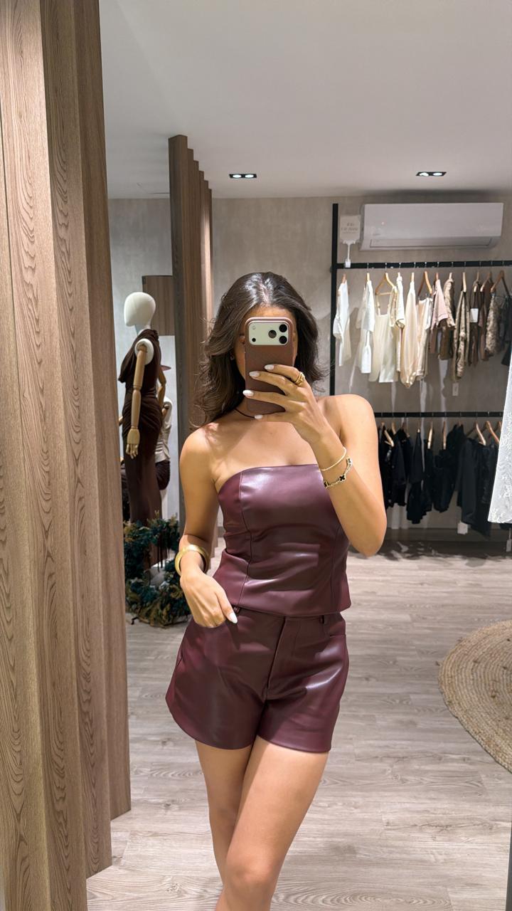 Leather Burgundy Set